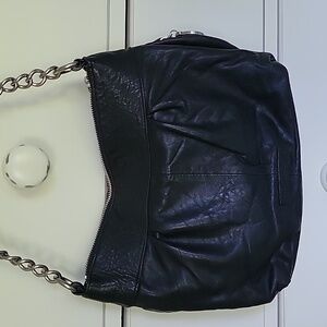 BCBG MAXAZRIA Black Leather Shoulder Bag Luxury